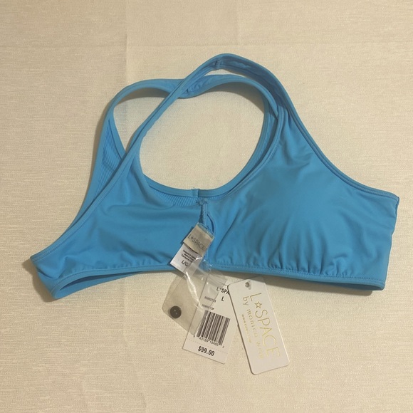 L*SPACE Women's ROBBIE TOP Ribbed Bikini Top Size L - Picture 4 of 5